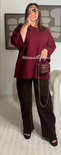 Tee-Shirt Ample Bordeaux