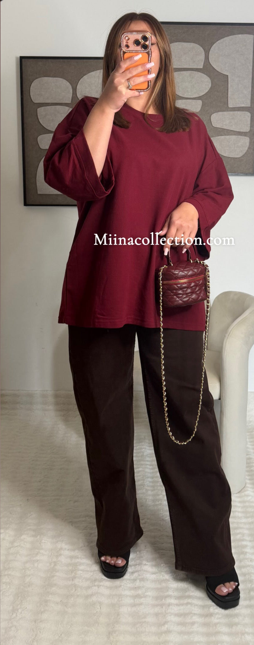 Tee-Shirt Ample Bordeaux