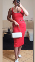Robe Surpiqûres Rouge