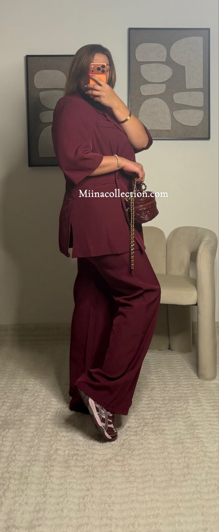 Ensemble Tailleur Nira Oversize Bordeaux