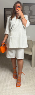 Ensemble Blazer Bermuda Blanc